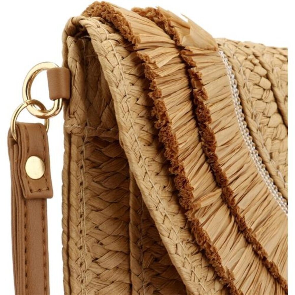 Gets Straw Clutch Purse for Women, Woven Beach Bag Summer Corssbody Purse Small - Picture 4 of 7